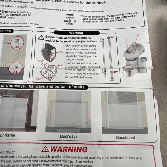 Retractable Gate Baby Pet Safety Gray SG021 55x33 Mesh Easy Install NIOB - Picture 5 of 11